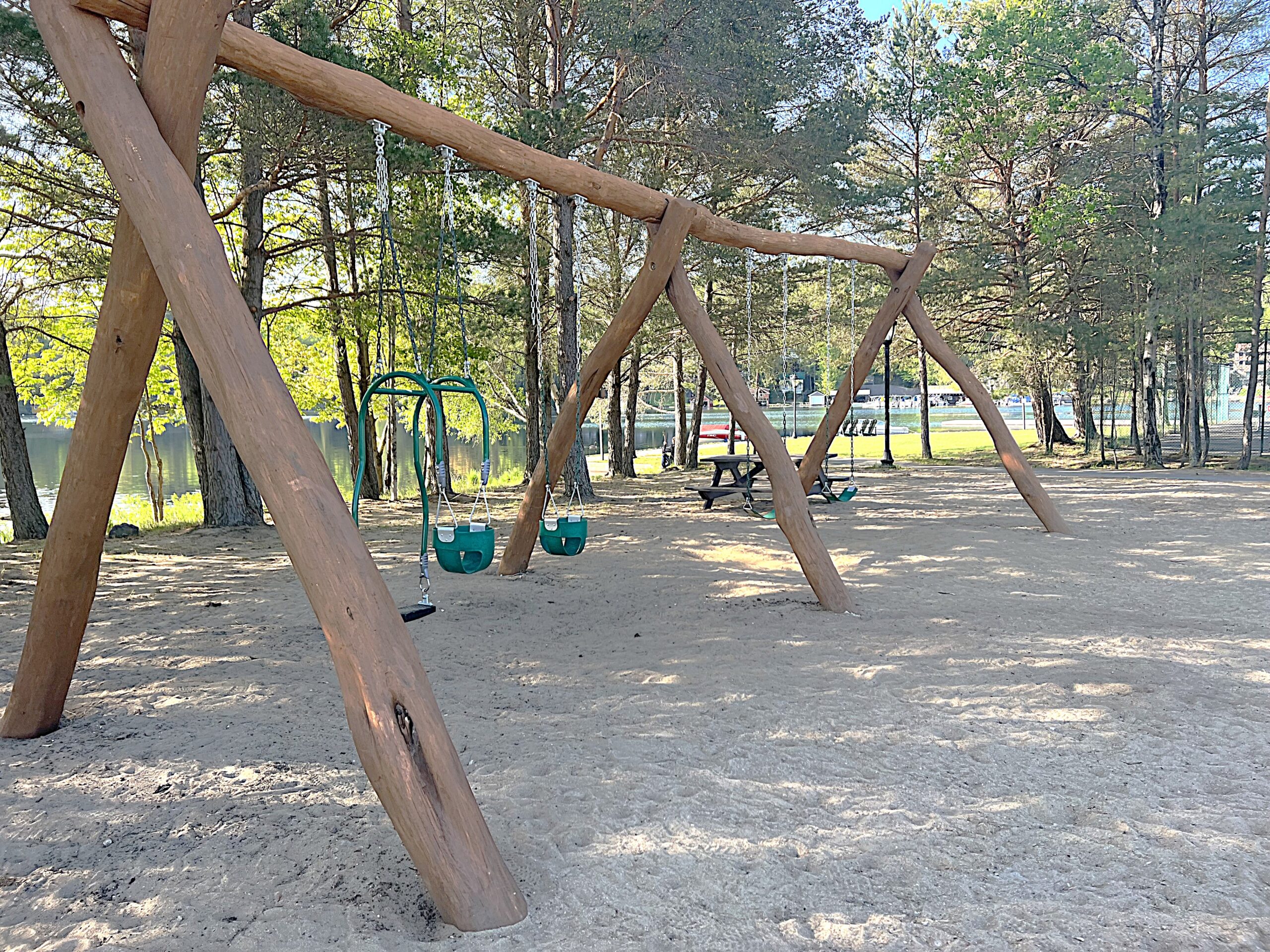 Independent Play & Free Standing 351 Locust Swing Set- 2 Bay (4)