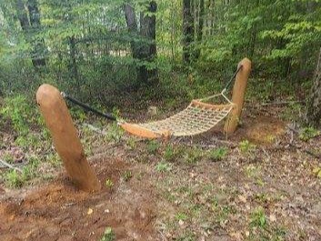 Independent Play & Free Standing 355 Tilted Posts- Hammock (1)
